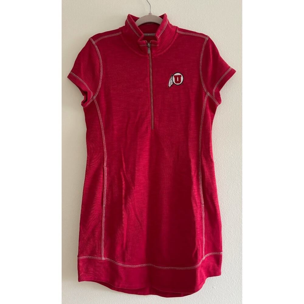NWT Tommy Bahama Red University of Utah Athletic Dress Pima Cotton Blend Small